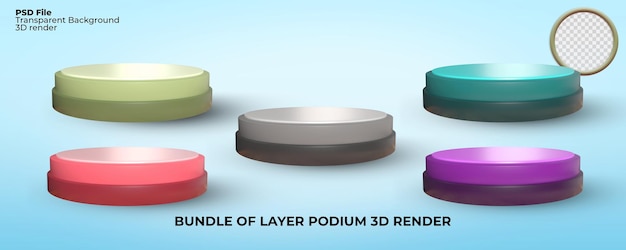 PSD 3d render bundel van podiumproductverkoop png transparant voor mockupproduct