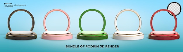 3D render bundle of podium product sale png transparent for mockup product