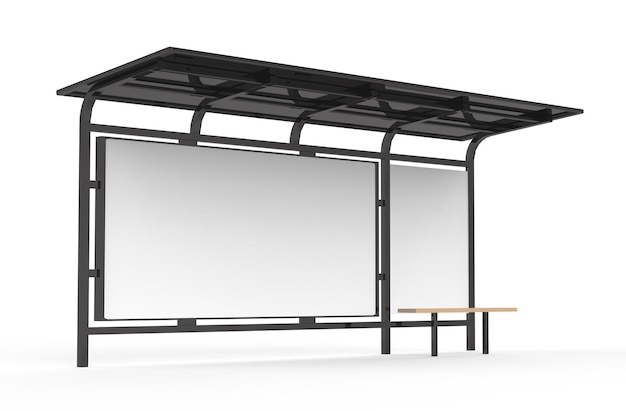 PSD 3d render bus shelter