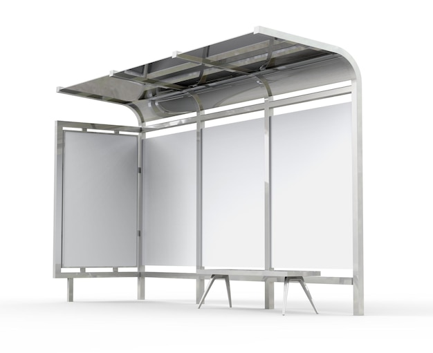 3D render bus shelter