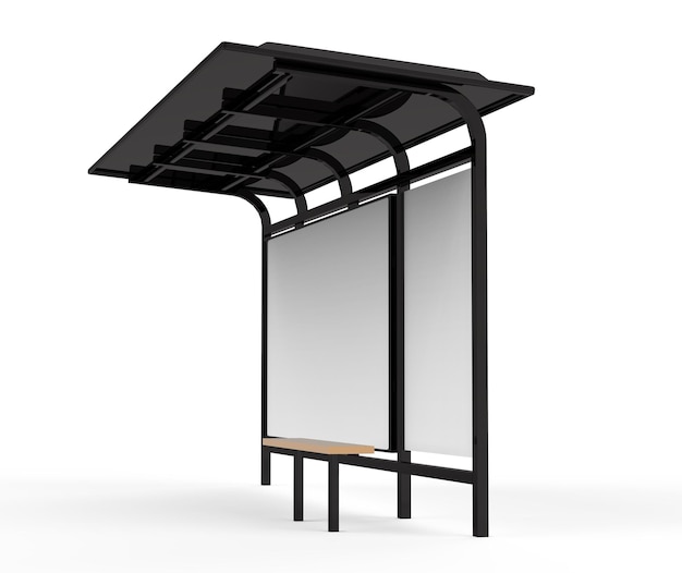 PSD 3d render bus shelter