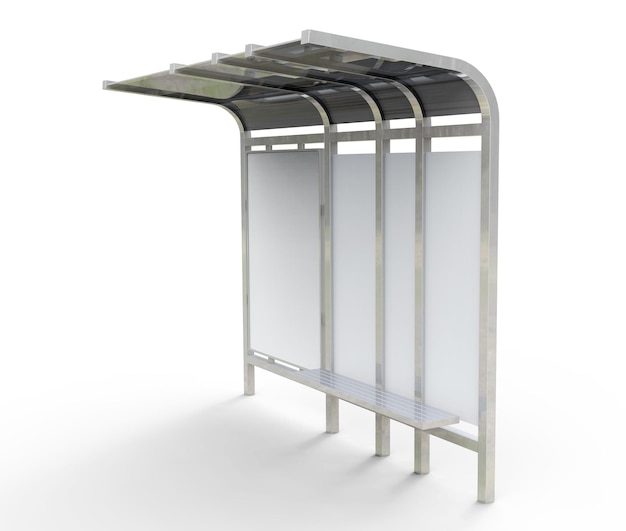 PSD 3d render bus shelter