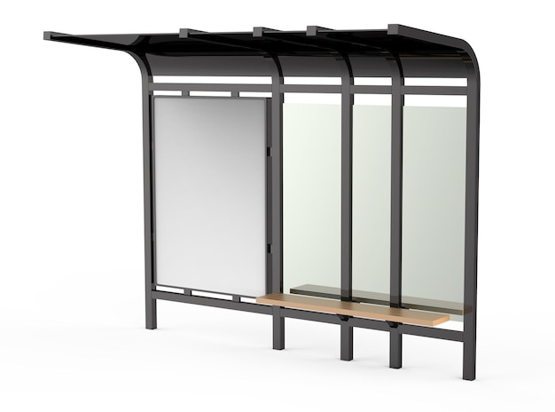 PSD 3d render bus shelter