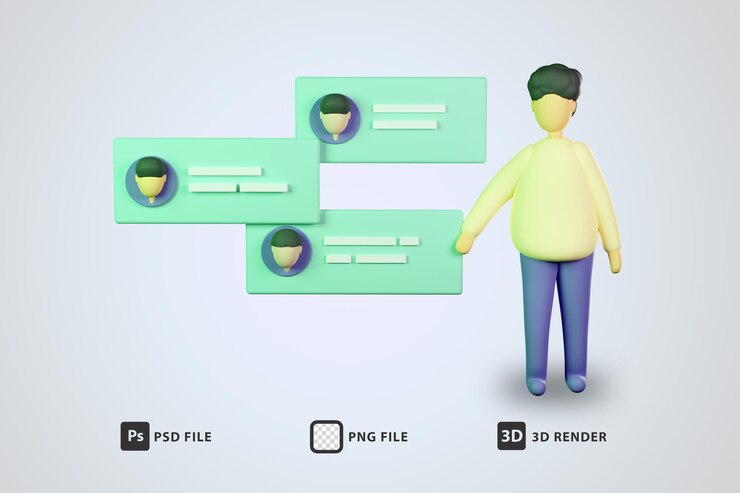 PSD 3d render business decisions