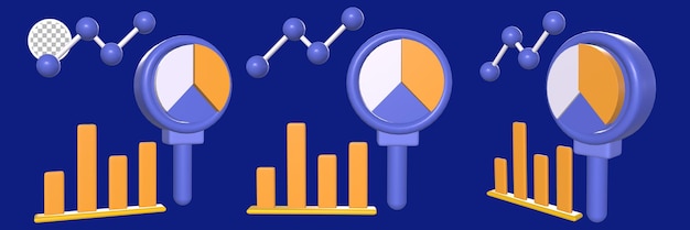 3d render business predictive chart