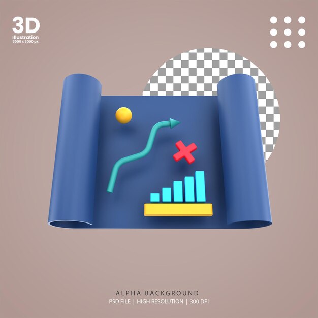 3d rendono l'illustrazione di strategia aziendale