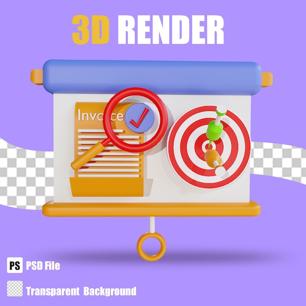 3d-рендеринг бизнес-целевой презентации 2 с прозрачным фоном