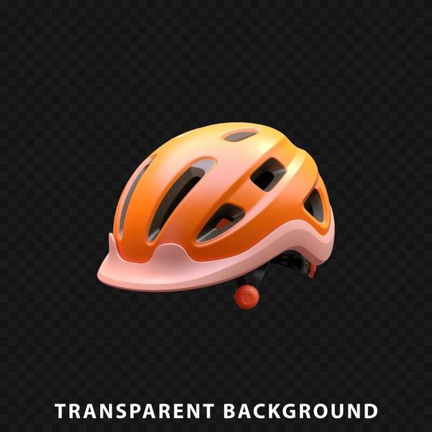 PSD render 3d del casco da bicicletta isolato su sfondo trasparente