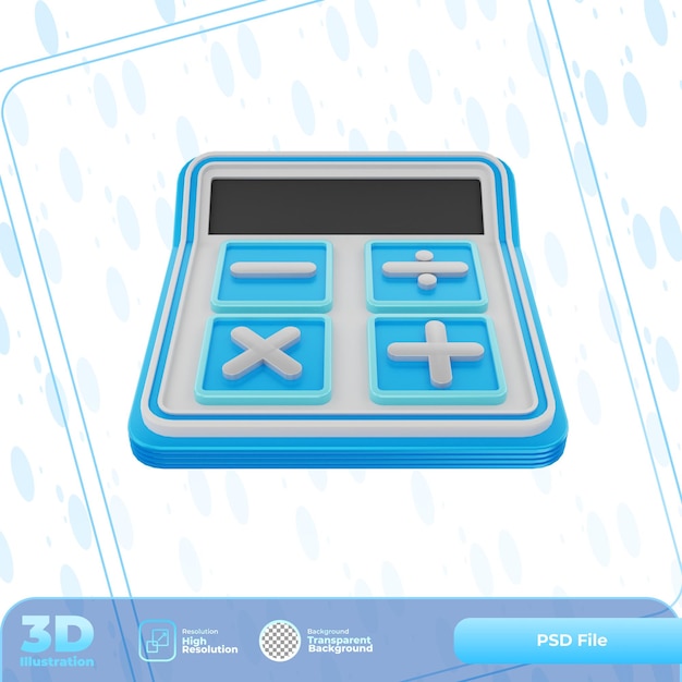 PSD 3d render calculator illustration