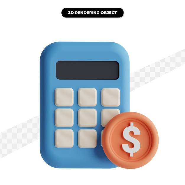 3d render calculator money illustration