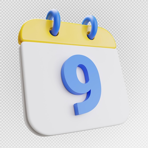 Calendario di rendering 3d decimo