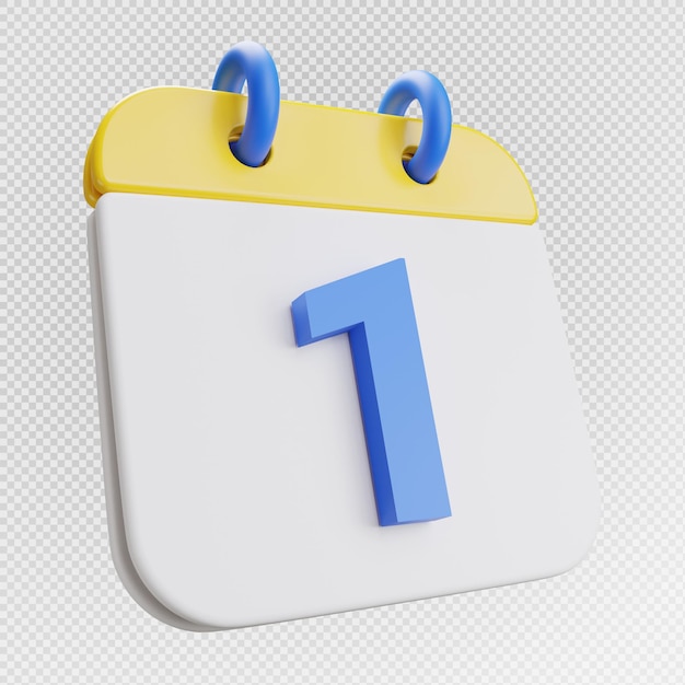 3d render calendar 1st