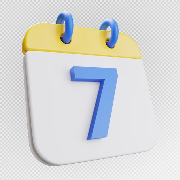 3d render calendar 7th