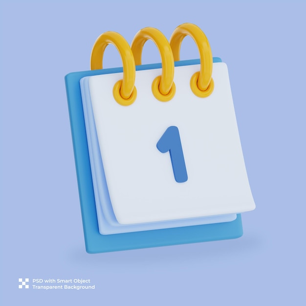 3D render Calendar Day 1