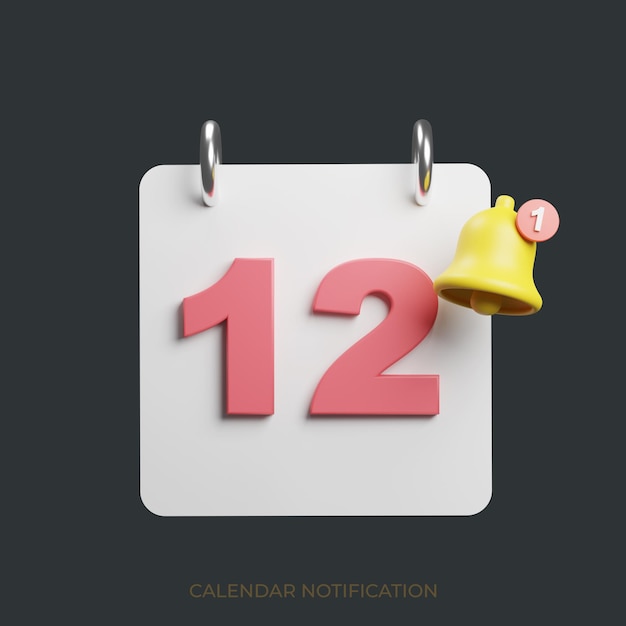 3d render calendar notification reminder