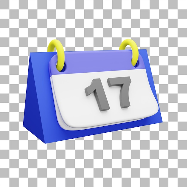 PSD 3d render calendar simple object illustration