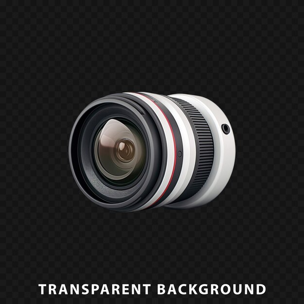 PSD 3d render camera lens geïsoleerd op transparante achtergrond