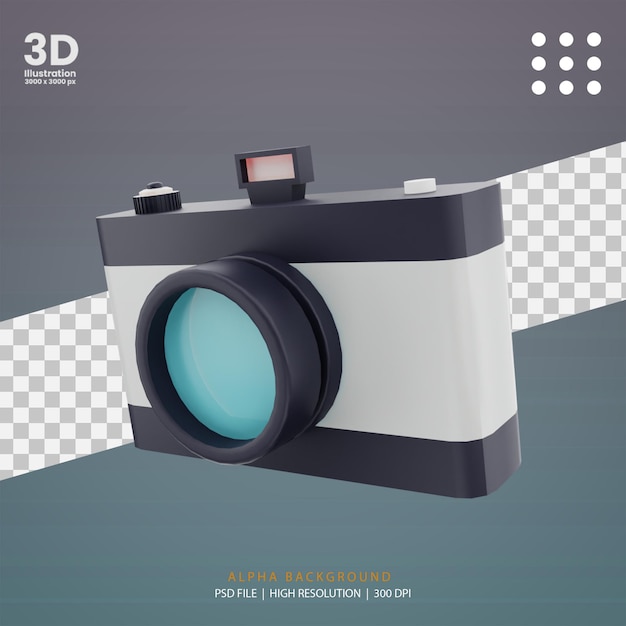 PSD 3d rendono l'illustrazione mirrorless della fotocamera