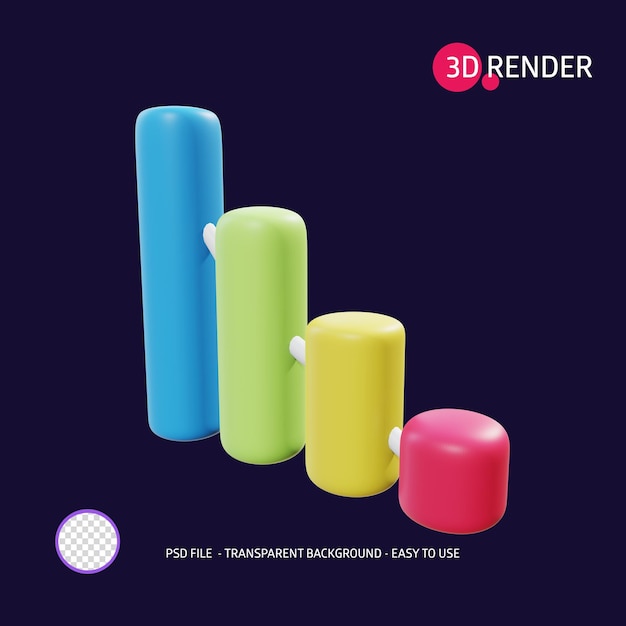 PSD 3d render candle chart 4