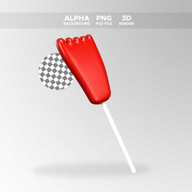 PSD 3d рендеринг значка конфетной ноги для иллюстрации дизайна