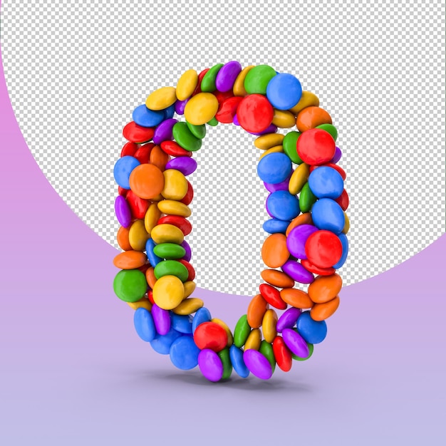 PSD 3d render candy number 0