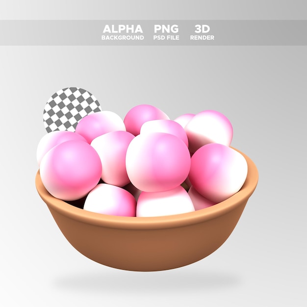 PSD 3d render candy sugar icon for design illustration