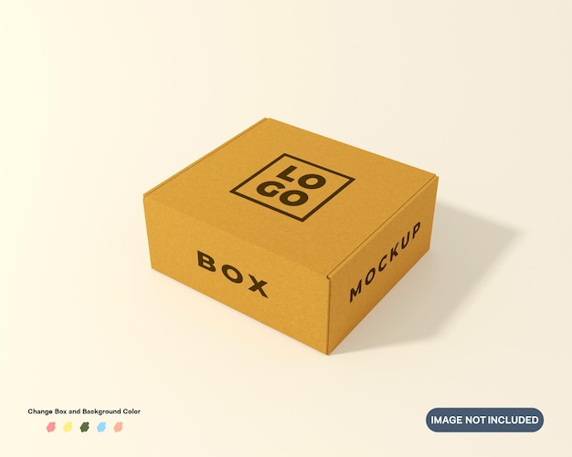 Modello di imballaggio della scatola di cartone rendering 3d