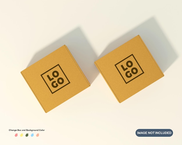 PSD 3d render cardboard box packaging mockup