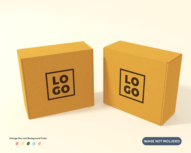 PSD 3d render cardboard box packaging mockup