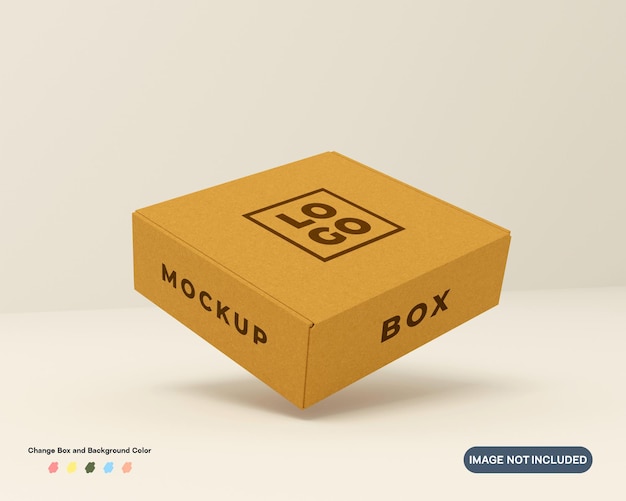 3d render cardboard box packaging mockup