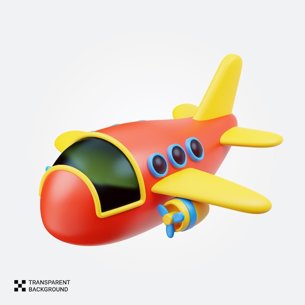 3d render cartoon airplane illustration