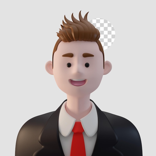 PSD 3d render cartoon avatar geïsoleerd