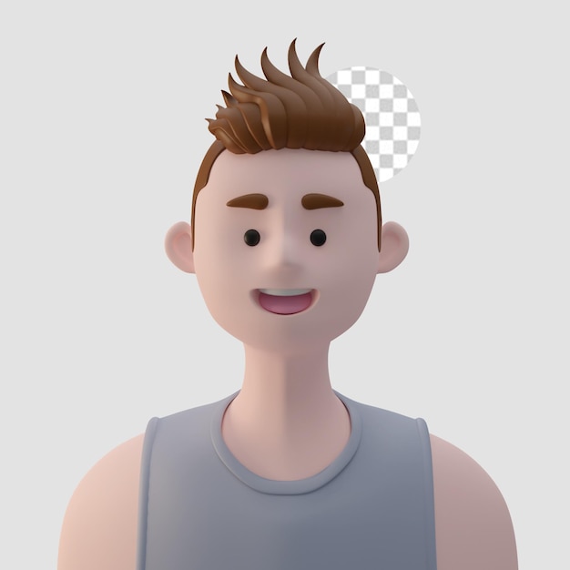 3d render cartoon avatar geïsoleerd