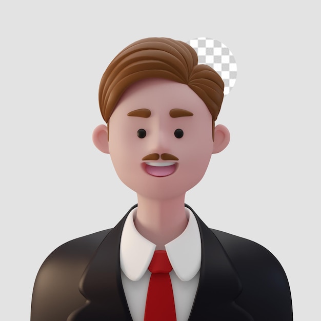 3D render cartoon avatar geïsoleerd