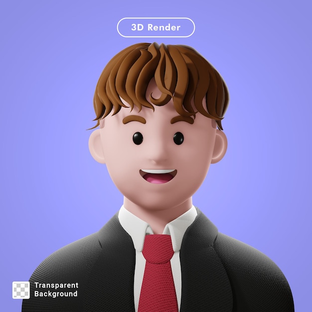 PSD 3d render cartoon avatar geïsoleerd