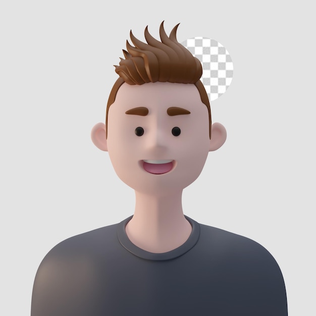 Rendering 3d avatar cartone animato isolato