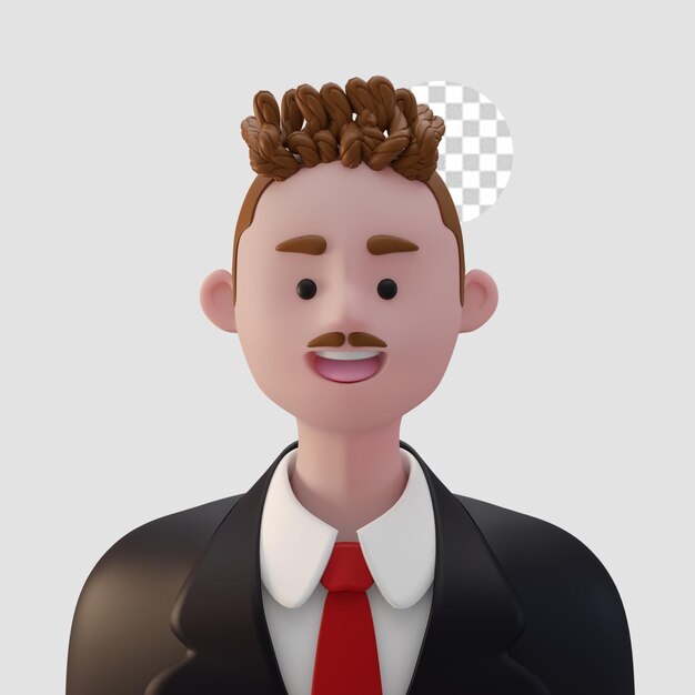 3d render cartoon avatar isolated