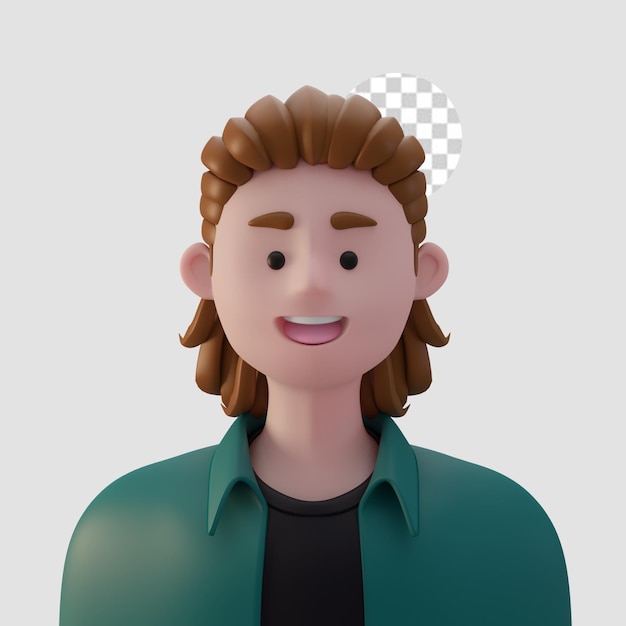 3d render cartoon avatar isolated