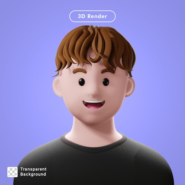 3d render cartoon avatar isolated