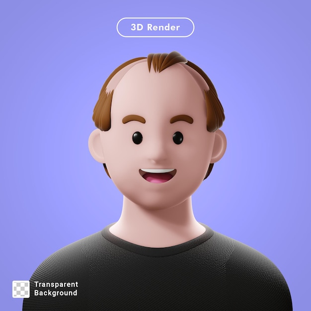 3d render cartoon avatar isolated