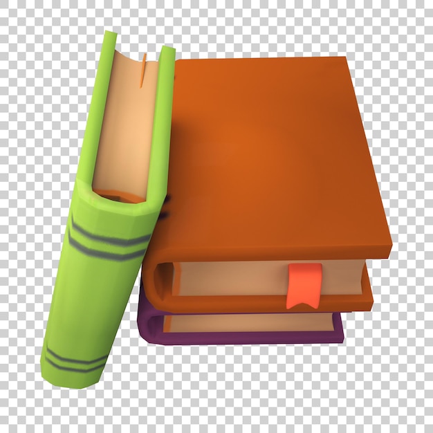 PSD 3d render cartoon boek