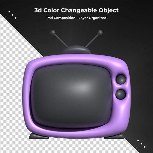 3d render cartoon minimalistische stijl tv moderne 3d televisie