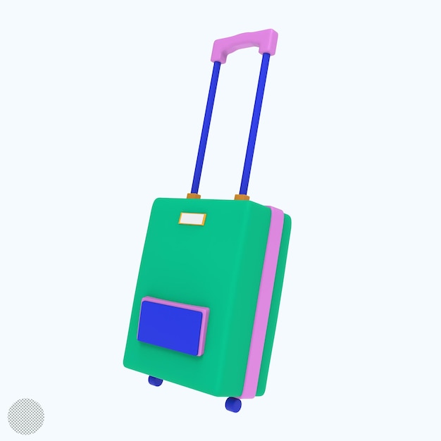 3 d レンダリング漫画スタイルのイラスト荷物や旅行バッグのスーツケース