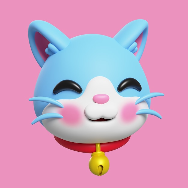 PSD rendering 3d di emoji gatto