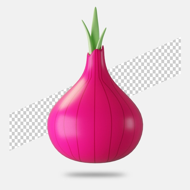 3d render cebula ikona na białym tle