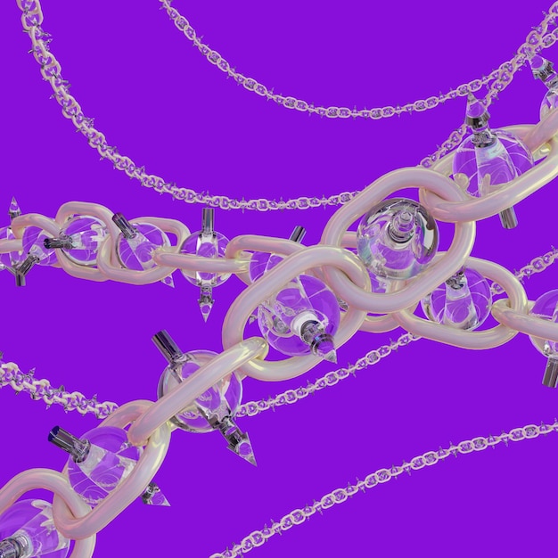 PSD 3d render chain with transparant background