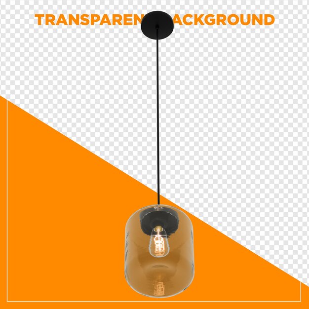 3d render chandelier pendant Ceiling Light with transparent background