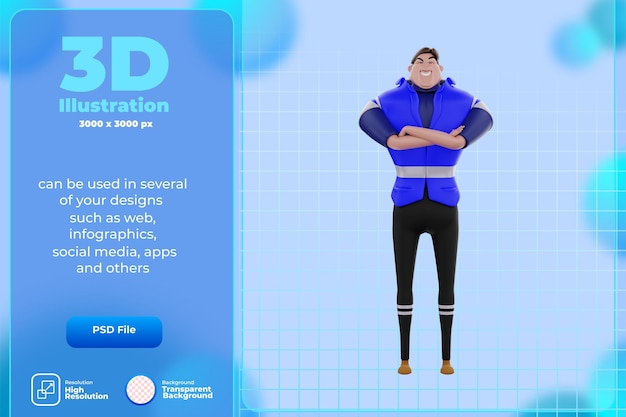 PSD 3d render character mechanic illustration