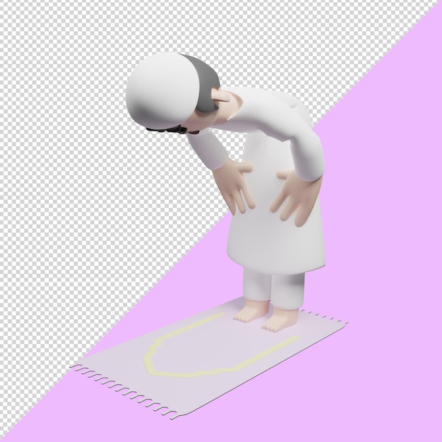 PSD 3dレンダリングキャラクターイスラム教徒