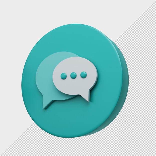 3d render of chat bubble icon Dialogue symbol  Premium PSD